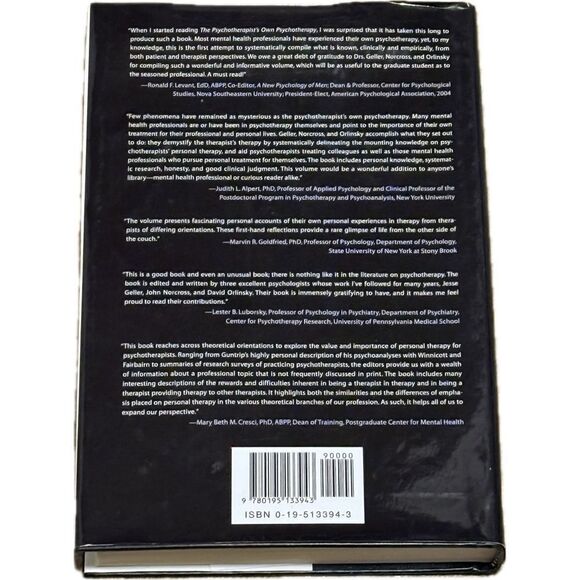 The Psychotherapist's Own Psychotherapy: - Hardcover, by Geller Jesse D. - Picture 2 of 3